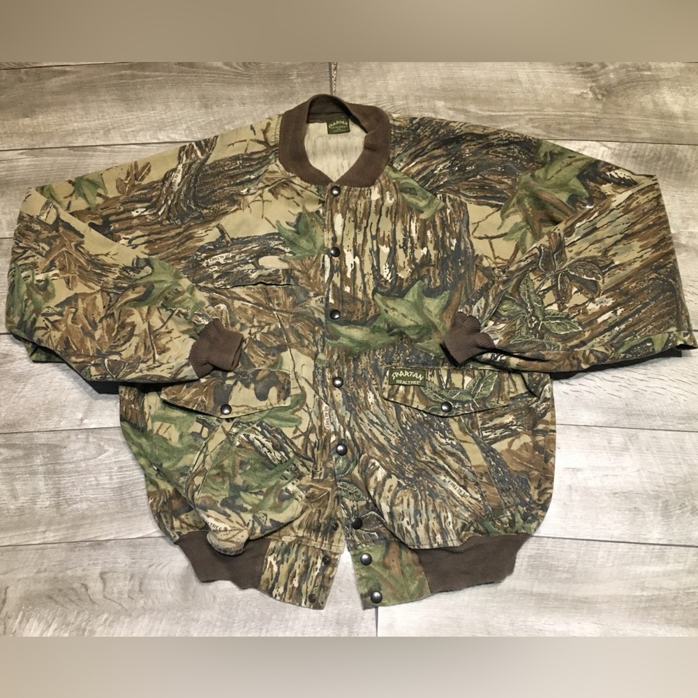 Vintage Spartan RealTree Camo Camouflage Mens Coat Base Layer Jacket Size XLarge